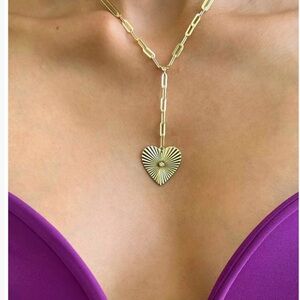 Jennifer Zeuner diamond y heart necklace